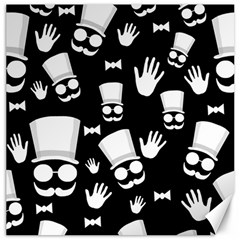 Gentleman - Black And White Pattern Canvas 20  X 20   by Valentinaart