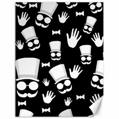 Gentleman - Black And White Pattern Canvas 18  X 24   by Valentinaart