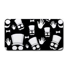 Gentleman - Black And White Pattern Medium Bar Mats by Valentinaart