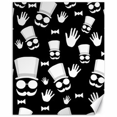 Gentleman - Black And White Pattern Canvas 11  X 14   by Valentinaart