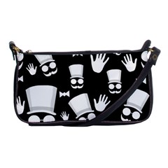 Gentleman - Black And White Pattern Shoulder Clutch Bags by Valentinaart