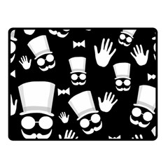 Gentleman - Black And White Pattern Fleece Blanket (small)