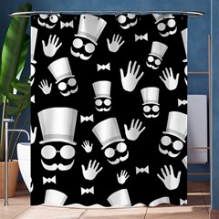 Gentleman - Black And White Pattern Shower Curtain 60  X 72  (medium) 