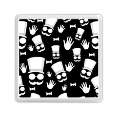 Gentleman - Black And White Pattern Memory Card Reader (square)  by Valentinaart