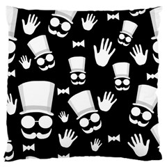 Gentleman - Black And White Pattern Large Cushion Case (one Side) by Valentinaart