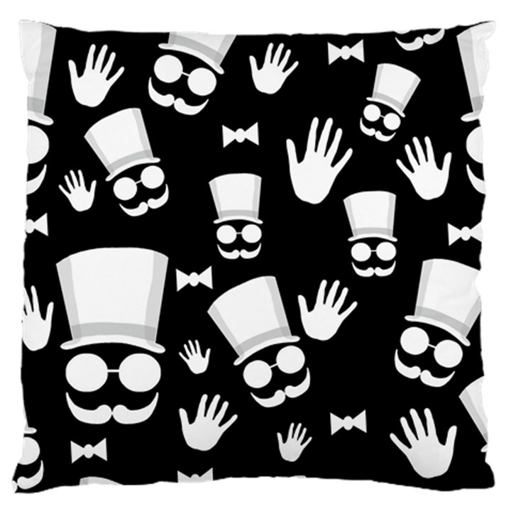 Gentleman - black and white pattern Large Cushion Case (One Side)