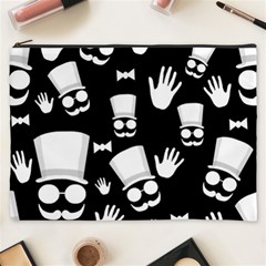 Gentleman - Black And White Pattern Cosmetic Bag (xxxl)  by Valentinaart