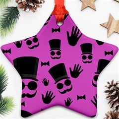 Gentleman - Magenta Pattern Ornament (star)  by Valentinaart