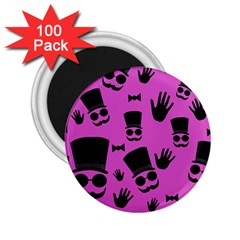 Gentleman - Magenta Pattern 2 25  Magnets (100 Pack)  by Valentinaart