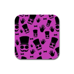 Gentleman - Magenta Pattern Rubber Square Coaster (4 Pack)  by Valentinaart