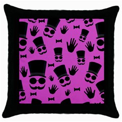 Gentleman - Magenta Pattern Throw Pillow Case (black) by Valentinaart