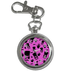 Gentleman - Magenta Pattern Key Chain Watches by Valentinaart