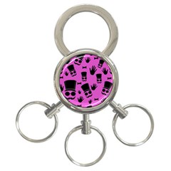 Gentleman - Magenta Pattern 3-ring Key Chains by Valentinaart