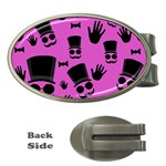 Gentleman - magenta pattern Money Clips (Oval)  Front