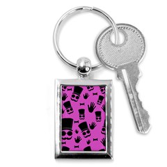 Gentleman - Magenta Pattern Key Chains (rectangle)  by Valentinaart