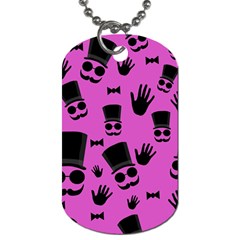 Gentleman - Magenta Pattern Dog Tag (one Side) by Valentinaart