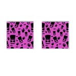 Gentleman - magenta pattern Cufflinks (Square) Front(Pair)