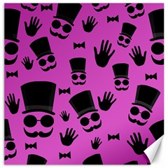 Gentleman - Magenta Pattern Canvas 12  X 12   by Valentinaart