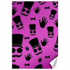 Gentleman - Magenta Pattern Canvas 12  X 18   by Valentinaart