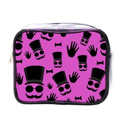 Gentleman - Magenta Pattern Mini Toiletries Bags by Valentinaart