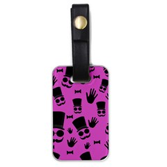 Gentleman - Magenta Pattern Luggage Tags (one Side)  by Valentinaart