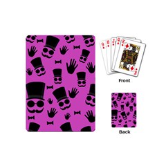 Gentleman - Magenta Pattern Playing Cards (mini)  by Valentinaart