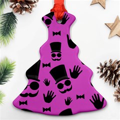 Gentleman - Magenta Pattern Ornament (christmas Tree) by Valentinaart