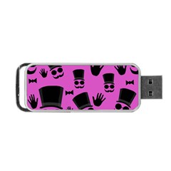 Gentleman - Magenta Pattern Portable Usb Flash (one Side) by Valentinaart