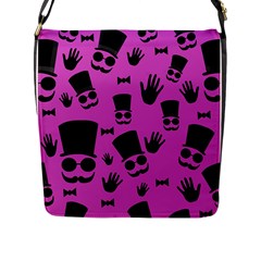 Gentleman - Magenta Pattern Flap Messenger Bag (l)  by Valentinaart