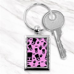 Gentleman - Pink Pattern Key Chains (rectangle)  by Valentinaart