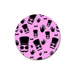 Gentleman - Pink Pattern Magnet 3  (round) by Valentinaart