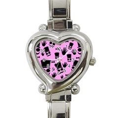 Gentleman - Pink Pattern Heart Italian Charm Watch by Valentinaart