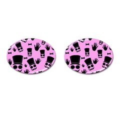 Gentleman - Pink Pattern Cufflinks (oval) by Valentinaart