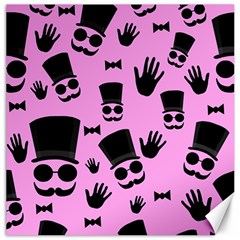 Gentleman - Pink Pattern Canvas 12  X 12   by Valentinaart