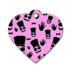 Gentleman - Pink Pattern Dog Tag Heart (one Side) by Valentinaart