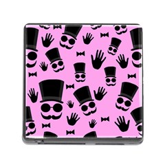 Gentleman - Pink Pattern Memory Card Reader (square) by Valentinaart