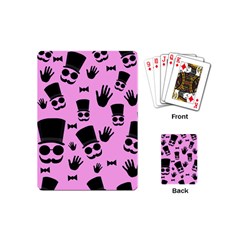 Gentleman - Pink Pattern Playing Cards (mini)  by Valentinaart