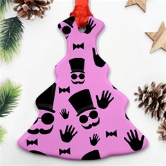 Gentleman - Pink Pattern Christmas Tree Ornament (2 Sides) by Valentinaart