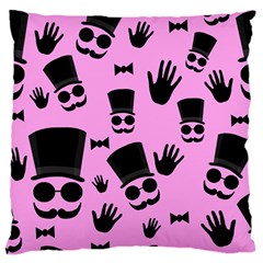 Gentleman - Pink Pattern Large Cushion Case (one Side) by Valentinaart