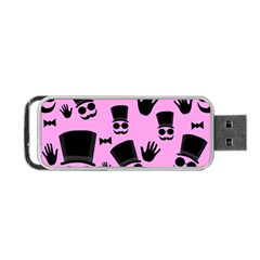 Gentleman - Pink Pattern Portable Usb Flash (one Side) by Valentinaart