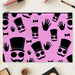 Gentleman - Pink Pattern Cosmetic Bag (xxxl)  by Valentinaart