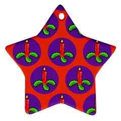 Christmas Candles Seamless Pattern Star Ornament (two Sides)  by Amaryn4rt