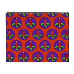 Christmas Candles Seamless Pattern Cosmetic Bag (xl) by Amaryn4rt