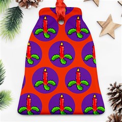 Christmas Candles Seamless Pattern Bell Ornament (2 Sides) by Amaryn4rt