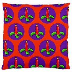 Christmas Candles Seamless Pattern Large Cushion Case (one Side) by Amaryn4rt