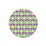 Colorful Curtains Seamless Pattern Rubber Round Coaster (4 pack)  Front