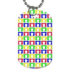 Colorful Curtains Seamless Pattern Dog Tag (one Side) by Amaryn4rt