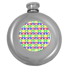 Colorful Curtains Seamless Pattern Round Hip Flask (5 Oz) by Amaryn4rt