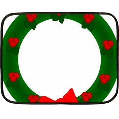 Holiday Wreath Double Sided Fleece Blanket (mini)  by Amaryn4rt