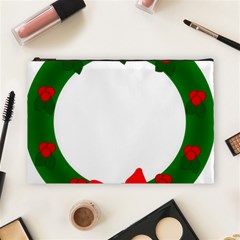 Holiday Wreath Cosmetic Bag (large)  by Amaryn4rt